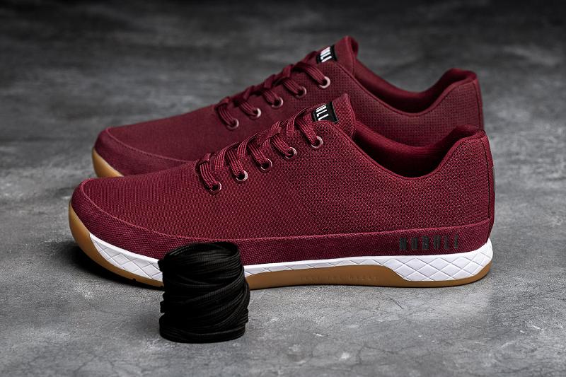 Burgundy Nobull Burgundy Canvas Men's Trainers | CA M1298Q